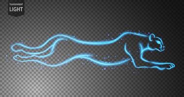 Cheetah Blue Line of Light Running Isolated on A Background, Vector Illustration