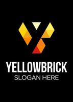 inicial yb idea amarillo azul vector logo diseño