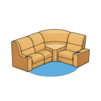 AI generated Home Theater Seats Hand Drawn Cartoon Style Illustration png