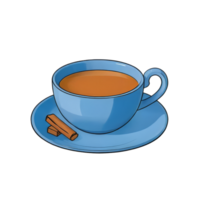 AI generated Tea Chai Hand Drawn Cartoon Style Illustration png