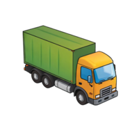 AI generated Collection Truck Hand Drawn Cartoon Style Illustration png