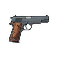 ai genererad pistol hand dragen tecknad serie stil illustration png