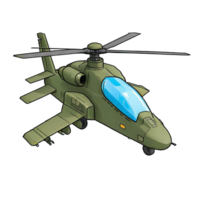 AI generated AH 64 Apache Helicopter Hand Drawn Cartoon Style Illustration png