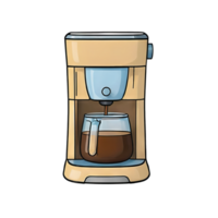ai gegenereerd koffie maker hand- getrokken tekenfilm stijl illustratie png