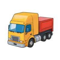 AI generated Cab Over Engine Hand Drawn Cartoon Style Illustration png