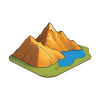 AI generated Mountains Hand Drawn Cartoon Style Illustration png