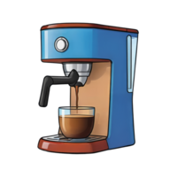 ai gegenereerd koffie maker hand- getrokken tekenfilm stijl illustratie png