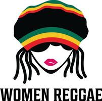 reggae mujer idea vector logo diseño