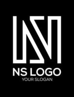 initial ns idea vector logo design