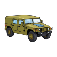 ai generiert Humvee Hand gezeichnet Karikatur Stil Illustration png