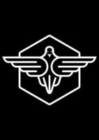 shield eagle line concept idea vector logo design