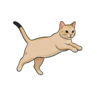 ai generato salto gatto mano disegnato cartone animato stile illustrazione png