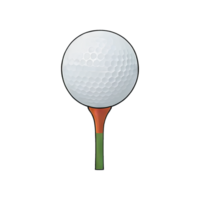 ai gegenereerd golf bal hand- getrokken tekenfilm stijl illustratie png