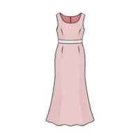 AI generated Gown Hand Drawn Cartoon Style Illustration png