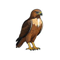 AI generated Hawk Hand Drawn Cartoon Style Illustration png