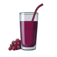 AI generated Grape Juice Hand Drawn Cartoon Style Illustration png