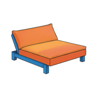 AI generated Sofa Bed Hand Drawn Cartoon Style Illustration png