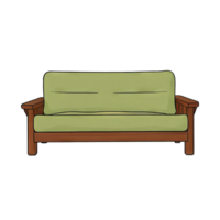 AI generated Couch Hand Drawn Cartoon Style Illustration png