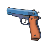 ai genererad pistol hand dragen tecknad serie stil illustration png