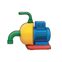 ai genererad vatten pump maskin hand dragen tecknad serie stil illustration png