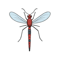 ai gerado mosquito mão desenhado desenho animado estilo ilustração png