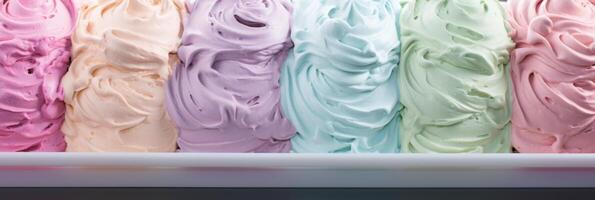 AI generated Delicious gelato flavor banner with full frame background detail available for purchase photo