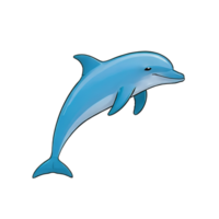 AI generated Dolphin Hand Drawn Cartoon Style Illustration png