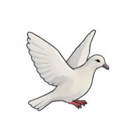 AI generated Dove Hand Drawn Cartoon Style Illustration png