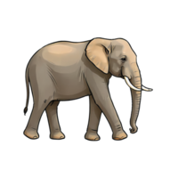 ai genererad elefant hand dragen tecknad serie stil illustration png