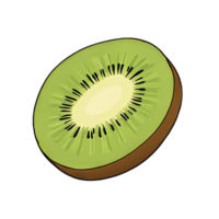 AI generated Kiwi Fruit Hand Drawn Cartoon Style Illustration png