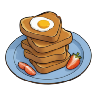 AI generated French Toast Hand Drawn Cartoon Style Illustration png