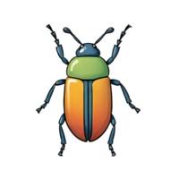 AI generated Beetle Hand Drawn Cartoon Style Illustration png