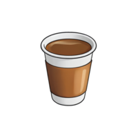 ai genererad kaffe kopp hand dragen tecknad serie stil illustration png