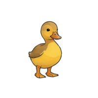 AI generated Duckling Hand Drawn Cartoon Style Illustration png