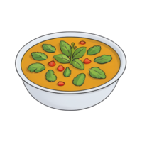 ai genererad vegetabiliska curry hand dragen tecknad serie stil illustration png