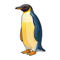 AI generated Emperor Penguin Hand Drawn Cartoon Style Illustration png