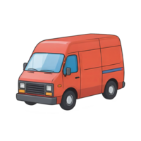 AI generated Post Office Van Hand Drawn Cartoon Style Illustration png