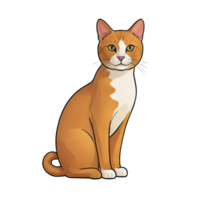 ai generado gato mano dibujado dibujos animados estilo ilustración png