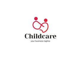 niños cuidado, familia, caridad vector logo emblema diseño modelo.