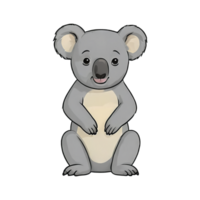 AI generated Koala Hand Drawn Cartoon Style Illustration png