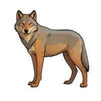 AI generated Wolf Hand Drawn Cartoon Style Illustration png