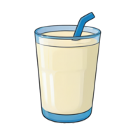 ai gegenereerd yoghurt drinken hand- getrokken tekenfilm stijl illustratie png