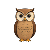 AI generated Owl Hand Drawn Cartoon Style Illustration png