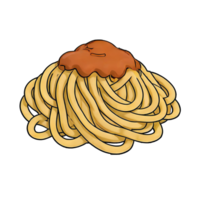 AI generated Spaghetti Hand Drawn Cartoon Style Illustration png