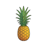 AI generated Pineapple Hand Drawn Cartoon Style Illustration png