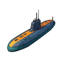 ai generado nuclear submarino mano dibujado dibujos animados estilo ilustración png