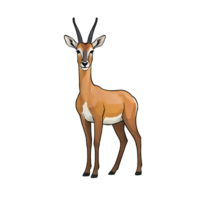 ai généré antilope main tiré dessin animé style illustration png