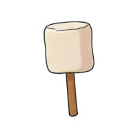 ai genererad marshmallow hand dragen tecknad serie stil illustration png