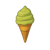 AI generated Ice Cream Pistachio Hand Drawn Cartoon Style Illustration png
