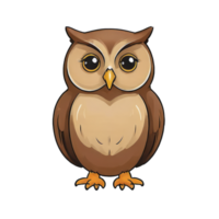 AI generated Owl Hand Drawn Cartoon Style Illustration png